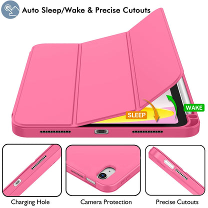 Case for iPad 10th Gen 2022 /(A16)11th Gen 2025,Auto Sleep/wake,Slim Tri-fold Stand TPU Back Protective Cover with Pencil Holder