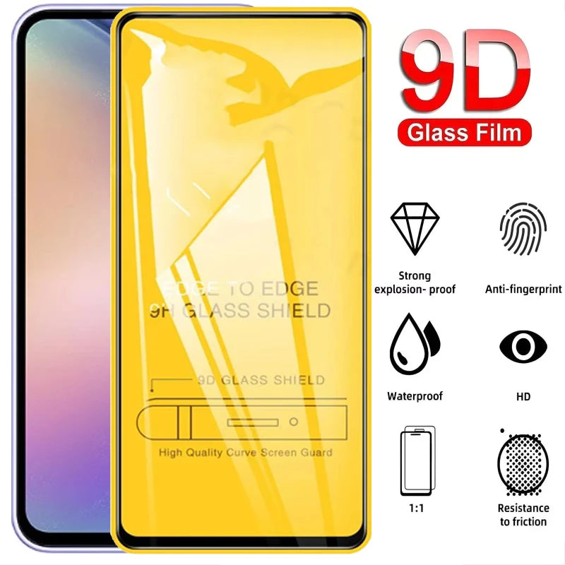 9D Screen Protector For Samsung A56 A55 A54 A53 A15 A14 A35 A33 A36 A16 A05 A06 A52 A25 S25 Ultra S24 FE S22 S23 Tempered Glass