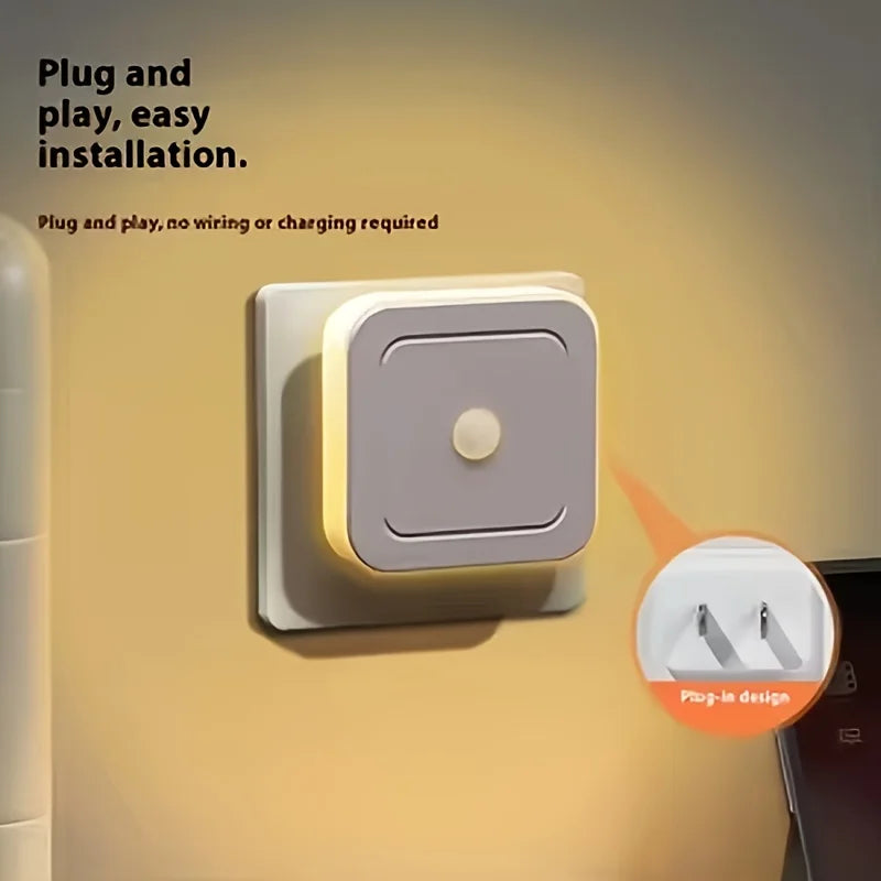 4pcs Modern LED Night Lights Plug into Wall, Motion Sensor Night Light Plug in Corridor, Bedroom, Staircase, Kitchen, Bathroom