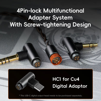 HiBy Yacht10 Dynamic Mg & Al Alloy Dome Polymer Diaphragm Dual Magnetic Core 1.2T Magnetic Force Coaxial Cable IEM Earphones
