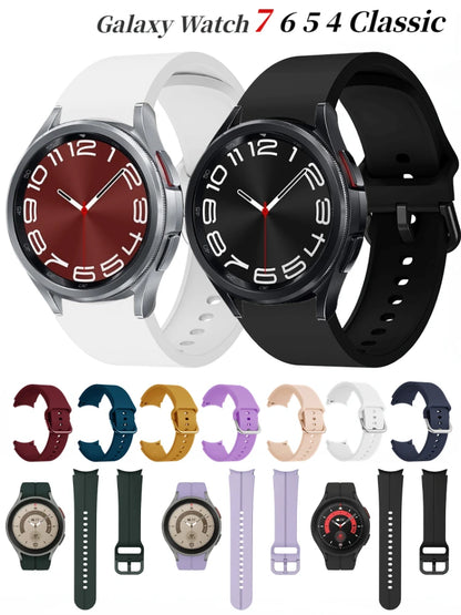 Silicone Strap For Samsung Galaxy Watch 4/5/6/7 40mm/44mm Pro 45mm Band No Gap Bracelet Belt Watch 4 6 Classic 47mm/46mm Correa