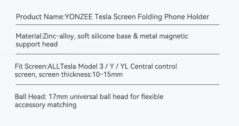 YZ Magnetic Car Phone Holder for Tesla Model YL Y 3  Car Display Screen Side 360 Degree Rotation Car Mount for all iPhone 17 18