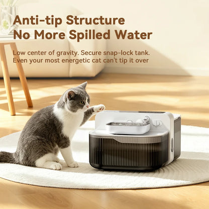 ROJECO Wireless Cat Water Fountain Smart Pet Water Dispenser for Cat 2000mAh Automatic Sewage Separation Cat Drinking Fountain