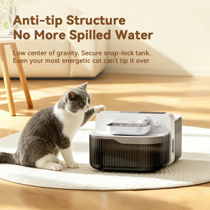 ROJECO Wireless Cat Water Fountain Smart Pet Water Dispenser for Cat 2000mAh Automatic Sewage Separation Cat Drinking Fountain