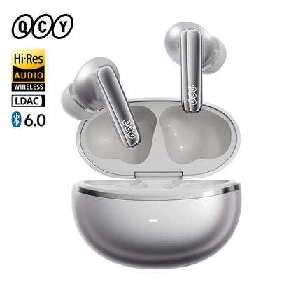 QCY MeloBuds N70 Adaptive ANC Wireless Earbuds Bluetooth 6.0 LDAC Hi-Res Audio 6 Mics Wireless Charging Earphones 50Hrs IPX5