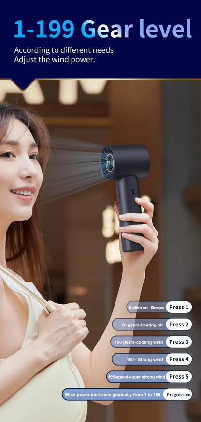 Hot New High Speed Folding Refrigeration Fan, Digital Display Mini Portable USB Charging Fan, High Wind Power Handheld Fan