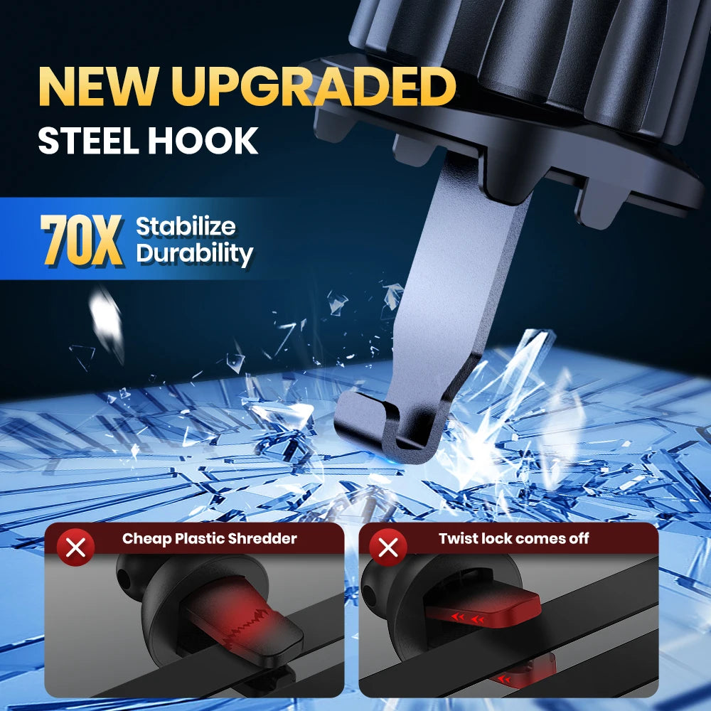 TOPK Upgraded Hook Clip Car Holder FOR Phone, Air Vent Universal Mount, Super Stable Fit for iPhone Truck Smartphones
