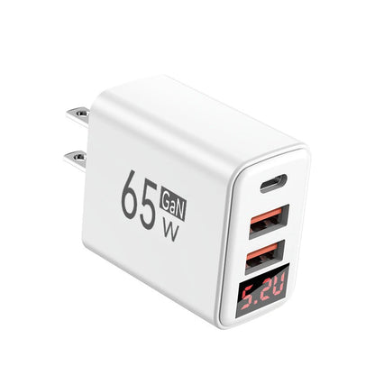 65W USB C Charger Fast Charger Phone Charger Adapter with LED Display QC3.0 EU/US/UK Plug For iPhone Samsung Xiaomi Wall Charger