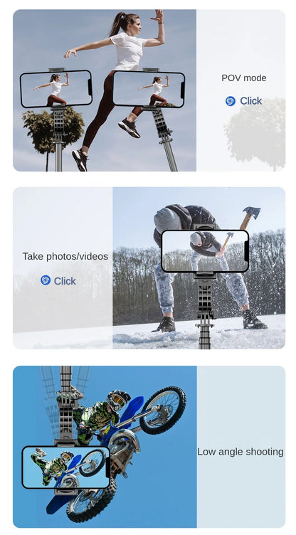 Mobile gimbal Stabilizer Foldable with Tripod Stand, Anti-Shake Function and Phone Holder for Live Streaming and Selfie Stick
