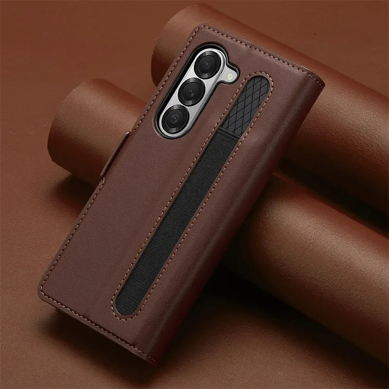 Magnetic Flip Leather Phone Case for Samsung Galaxy Z Fold 8 Ultra7 6 5 4 3 5G Fold6 Fold5 Fold8 Wallet Card Cover Etui Coque