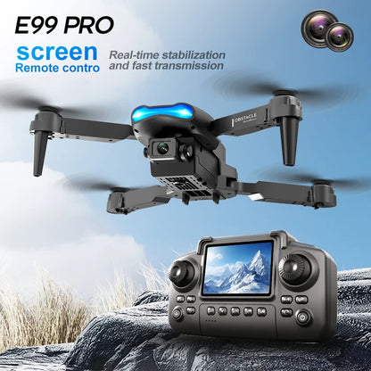 ZNLYRION RC Drone 4K Dual Camera  E99 PRO Optical Flow Obstacle Avoidance Foldable FPV Quadcopter Toy for Beginners