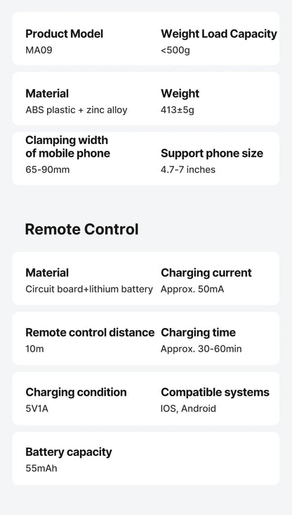 Ulanzi MA09 1.74m Selfie Stick Tripod for iPhone 17 15 Android Phone w Remote Control Panoramic Ball Head Holder U200 VL49 Kit