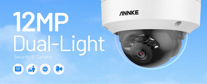 ANNKE 12MP Outdoor Smart Dual Light PoE Security Camera Color IR Night Vision Built-in Microphone IP67 Smart Home H.265+