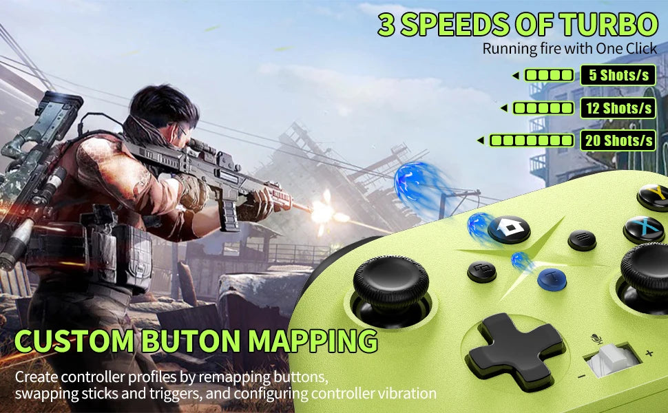 Wireless For XBOX Controller, XBOX ONE Series S/X Console/PC Gaming Gamepad Keys Programming 6 Axis Gyro Turbo Function Win 7/10