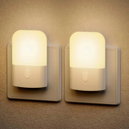 1/2 Set EU Plug in LED Light Sensor Night Lights for Kids Bedroom Auto Dusk to Dawn Sensor Dimmable Wireless Cabinet Lamp