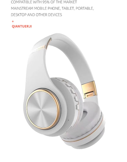 Over-ear Wireless Headphones Bluetooth 5.3 HiFi Stereo Low Latency Noise-canceling Headset Gaming Earphones with ENC Micphone