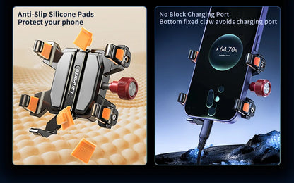Anti-slip Heavy Duty Car Windshield Metal Five-Claw Phone Clamp Car Adhesive Suction Cup Mount Mobile Phone Holder