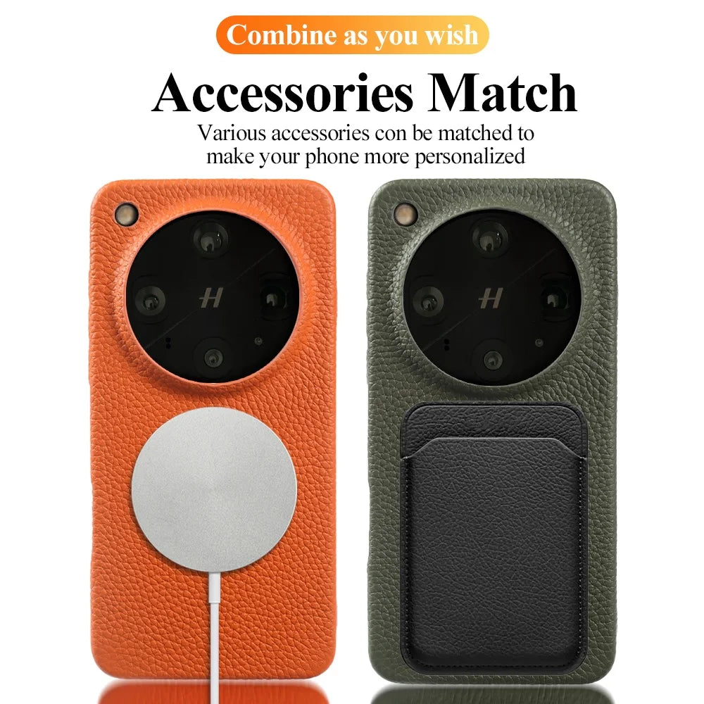Magnetic Luxury Genuine Leather Case for OPPO Find X8 Pro X9Ultra X7 X6 X7Ultra Wireless Charging Back Coque Shockproof Fundas