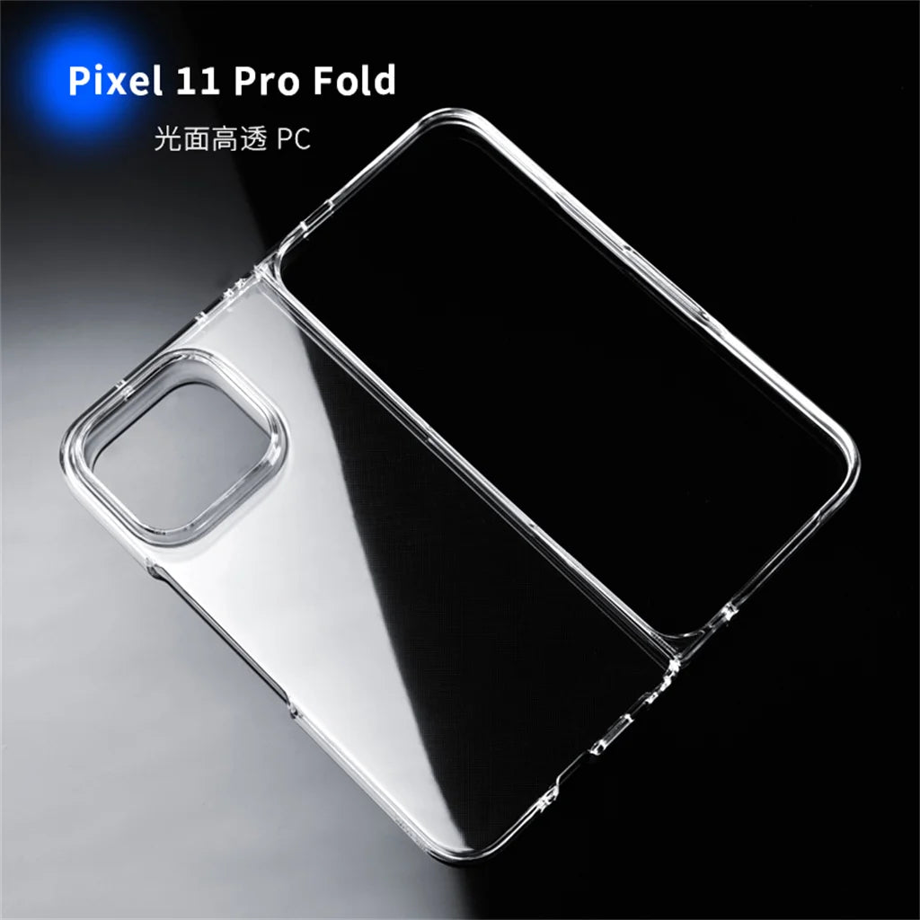 Hard PC Transparent Phone Case For Google Pixel 9 10 11 Pro Fold Front Back Clear Bumper  Shockproof Protective Cover Funda Etui