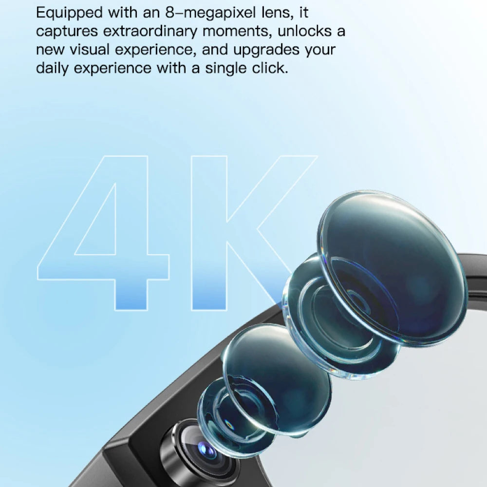 AI Shooting Smart Glasses Blue Tooth Call Automatic Color Changing Lenses Real Time Translation Music 4K Camera Men Women