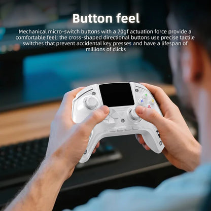 Anbernic RG G01 Interactive Screen Wireless Gaming Controller Compatible with PC/Steam/Linux/Android/Switch/IOS 2.4G Wireless Bluetooth Controller Gamepad Hall Effect Triggers