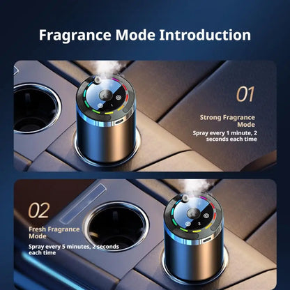 Smart Car Air Freshener 5Modes Aromatherapy Replacement Humidifier Scent Air Odor Eliminator Auto Diffuser Ambient Light For Car