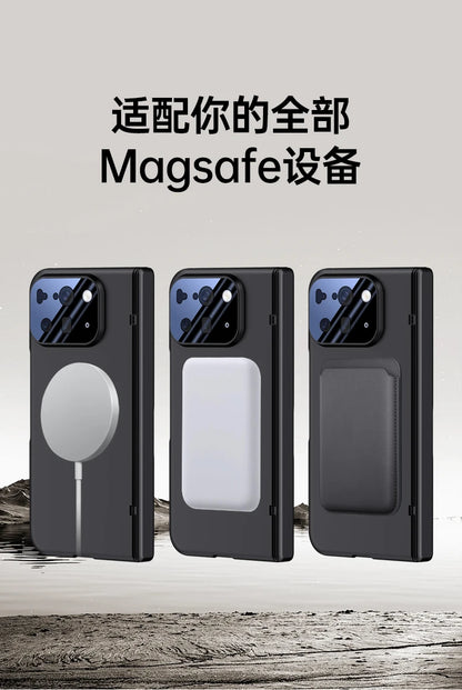 For Google Pixel 10 Pro Fold Case Magsafe Matte Spring Hinge Lens Screen Protector Full Protection All-inclusive Cover