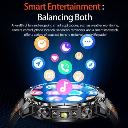 LIGE TANK Ultra 1400mAh Battery Military Smart Watch 10ATM Waterproof Heart Rate Flashlight Sports Bracelet Smartwatch Men Lady