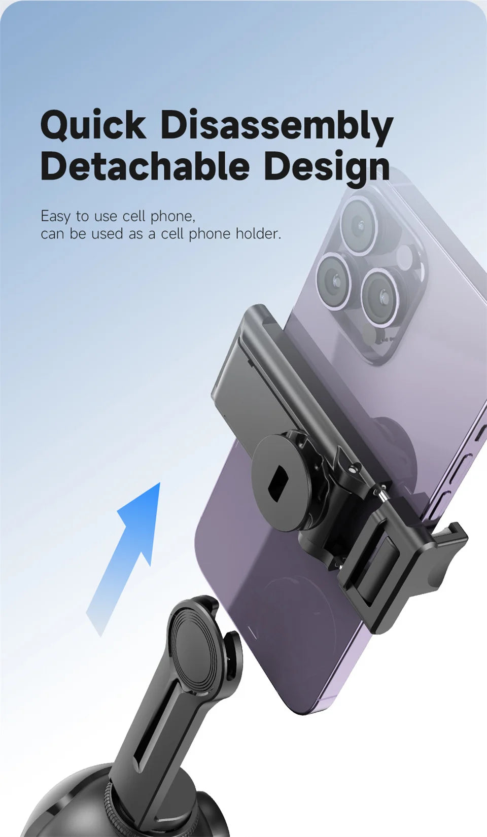 Selfie Stick Stabilizer 360° Auto Face Tracking AI Gimbal All-in-One Desktop Phone Holder Tripod for Smartphone Video Vlog Live