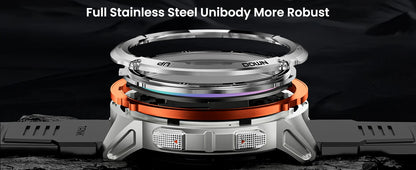 KOSPET TANK T3 Ultra 2 Smart Watch for Men GPS Stainless Steel Extra-Long Battery 5ATM IP69K Waterproof 24/7 Health Monitor