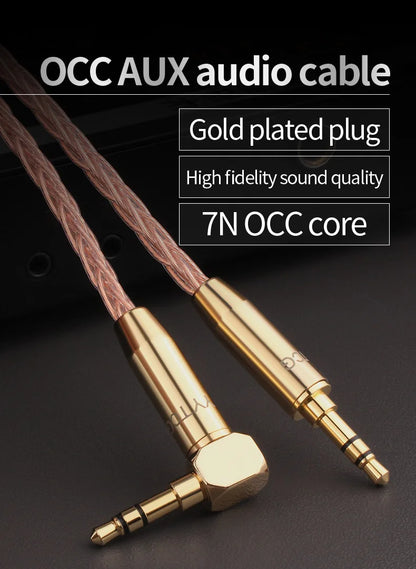 Aux Cable Jack 3.5MM To 3.5MM Audio Cable 7N OCC HIFI 3.5mm Aux Audio Cable Hifi Stereo for Headphone Mobile Phone Speaker TV