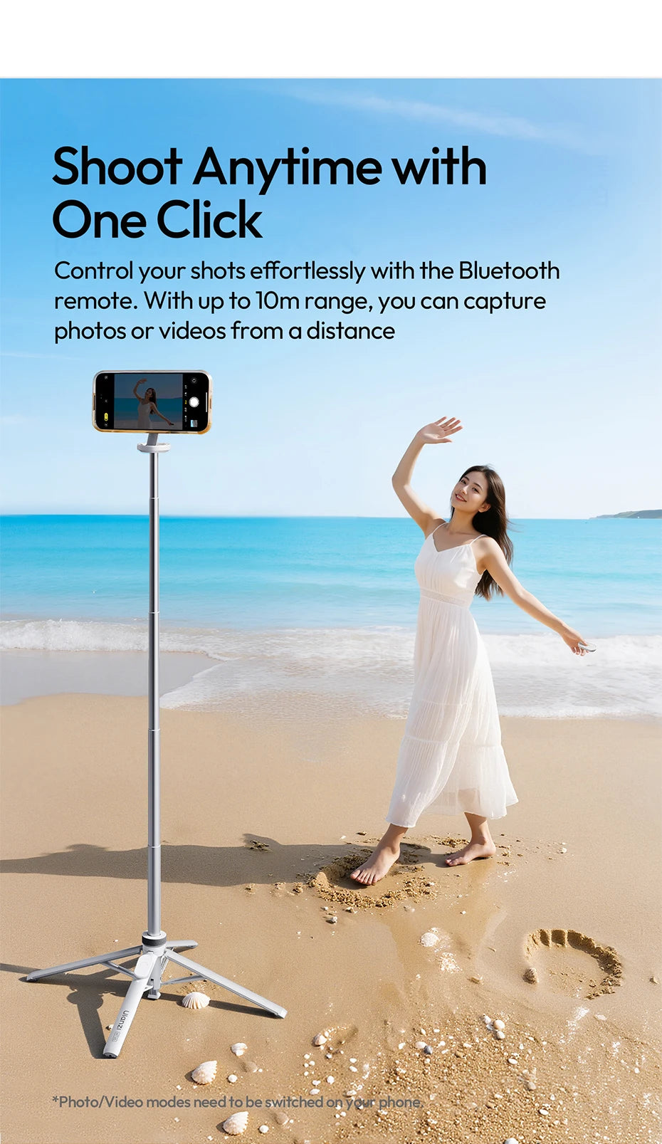 Ulanzi MT85 1.5M Upgrade Magsafe Phone Tripod for Iphone 17 16 15 Android Automatic Tripod Selfie Stick for Smartphone Vlog Live