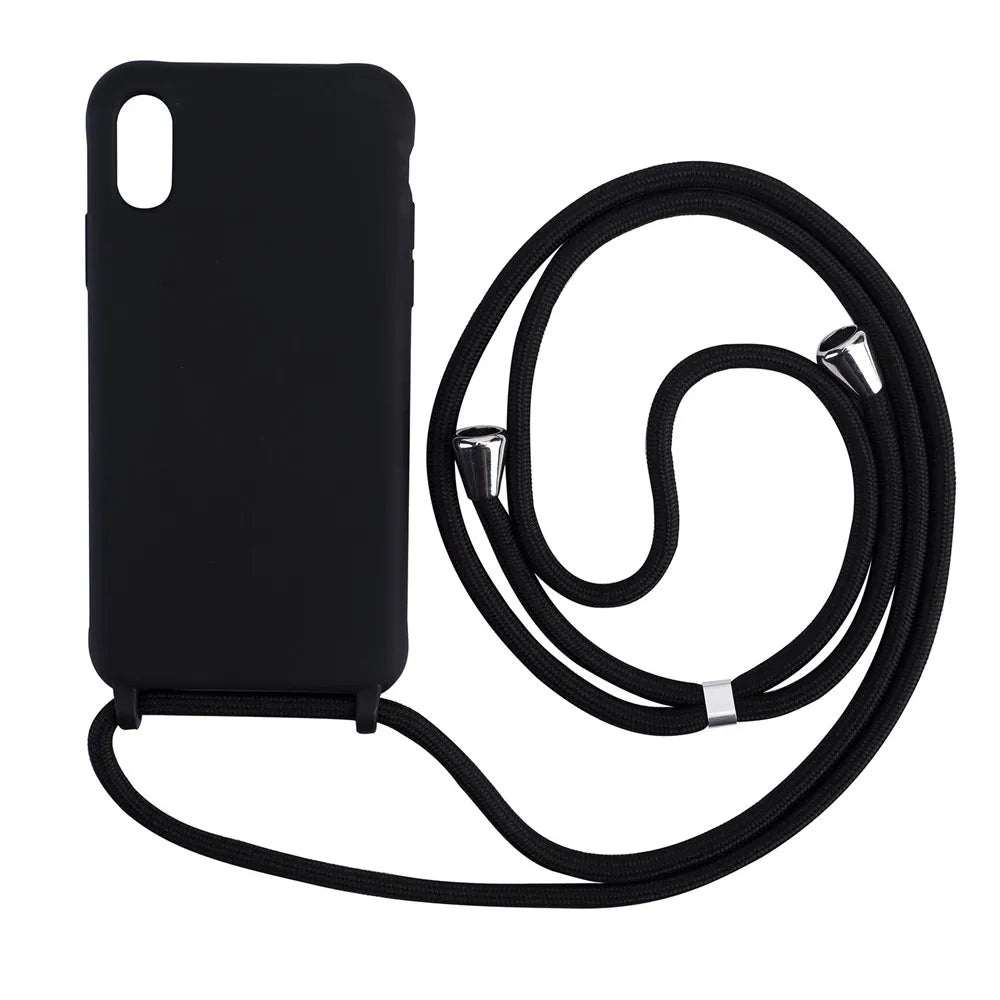 Strap Cord Silicone Phone Case For Samsung S22 S21 S23 S24 Ultra S20 FE S10 Plus Note 20 Plus Crossbody Necklace Lanyard Cover