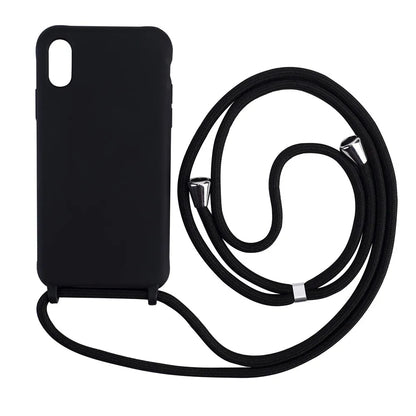 Strap Cord Silicone Phone Case For Samsung S22 S21 S23 S24 Ultra S20 FE S10 Plus Note 20 Plus Crossbody Necklace Lanyard Cover