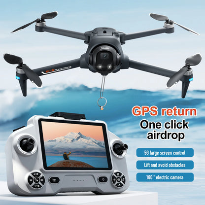 ZNLYRION YL059 GPS Foldable Drone With Large Screen Remote 180 Electric Adjustable Camera All Round Obstacle Avoidance Brushless Motor 5G FPV RC Quadcopter