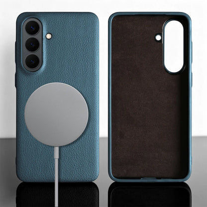 For Magsafe Case For Samsung Galaxy S26 Ultra S24 Plus S25 Edge S23 S21 S20 FE Note 20 S22 Ultra Phone Case Leather Back Cover
