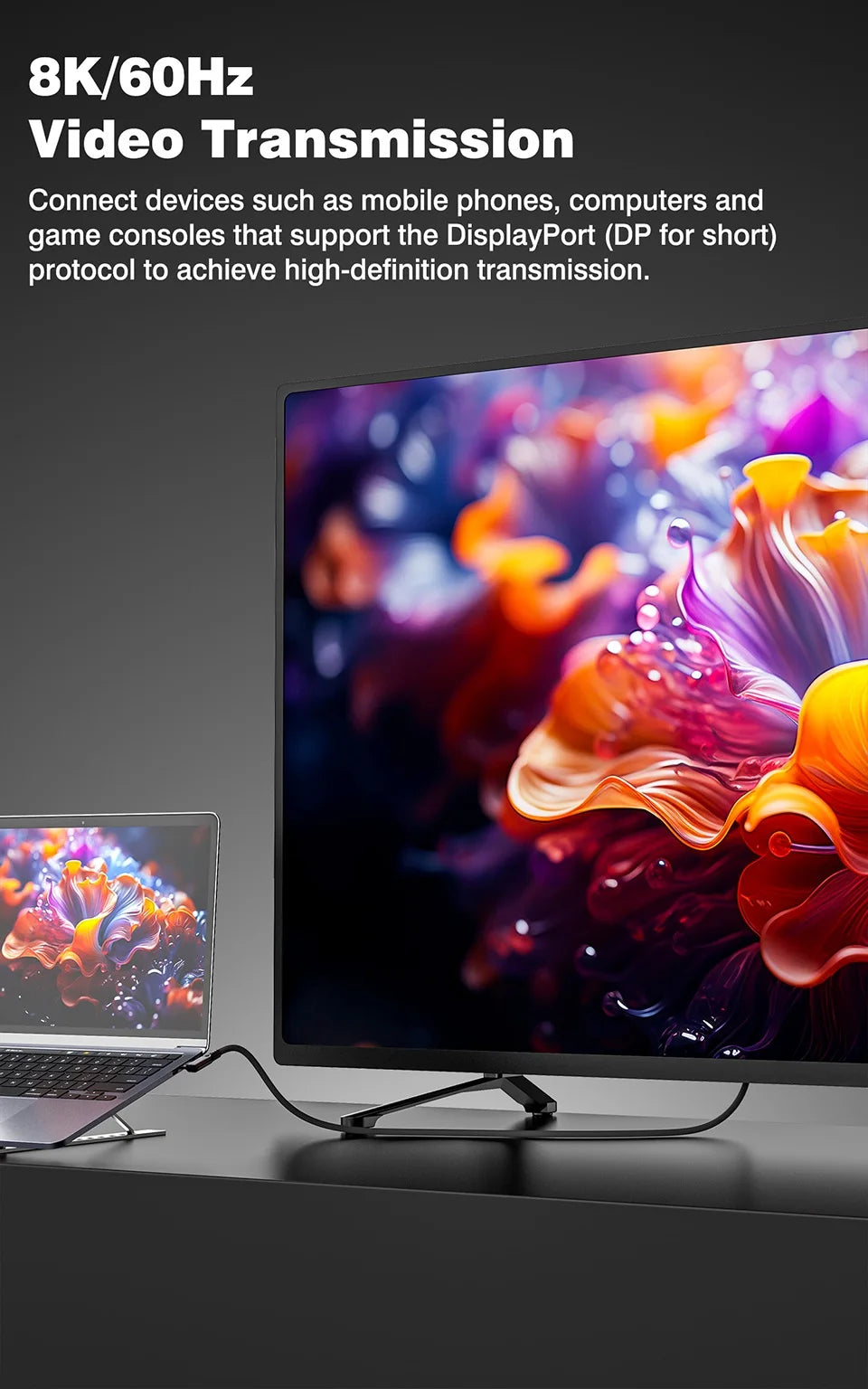 UGOURD Thunderbolt 4 Elbow USB4 Cable 40Gbps PD240W 8K@60Hz Type C to C 90 Degree Side Vertical Bend Braided Cable for SSD EGPU