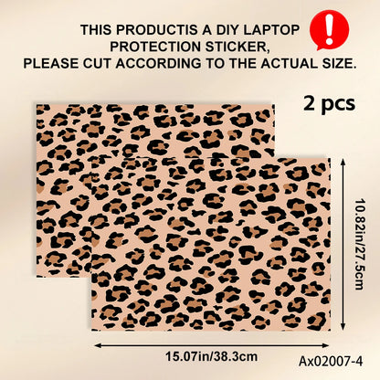 2 pcs Aesthetic Light Leopard Laptop Stickers Set Self-Adhesive Removable Laptop Covers for MacBook Notebook Protective Skins