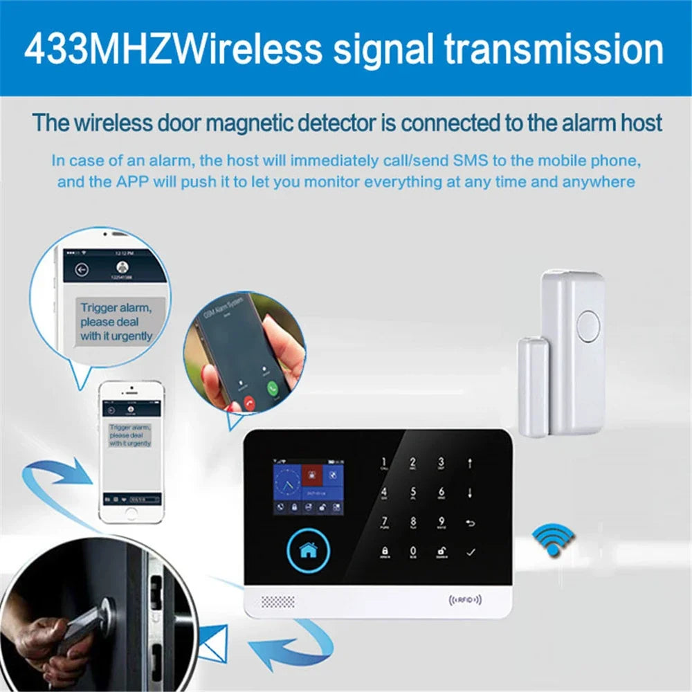 PGST 433 MHz Wireless Door Detector, Home Security Smart Window Anti-Theft Door Window Sensor, Used to Detect Open Doors, PE-67