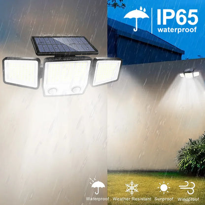 236/366LED Solar Motion Sensor Lights Outdoor Waterproof Solar Floodlight Wall Light 3  Mode Solar Security Lights Garden Yard P
