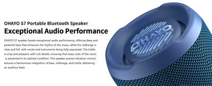 OHAYO Bluetooth Speaker 24W, Wireless Portable Outdoor Bluetooth Speakers, True Wireless Stereo IPX7 Waterproof, Dual Pairing Bluetooth 5.3 Built-in Mic