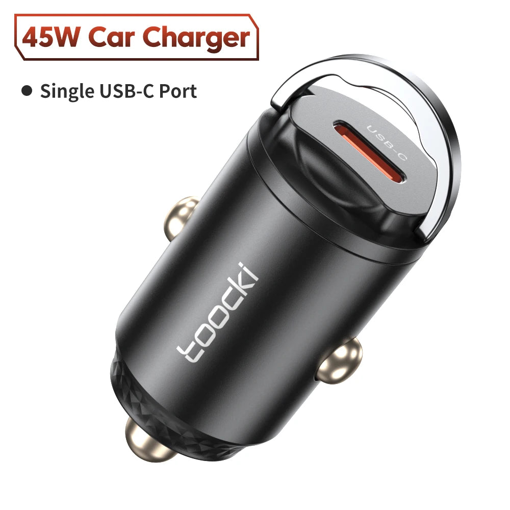 Toocki 45w Car Charger Dual Type C PD45w Fast Charging Car Phone Adapter For Xiaomi iPhone Oneplus Samsung Huawei POCO Cellphone
