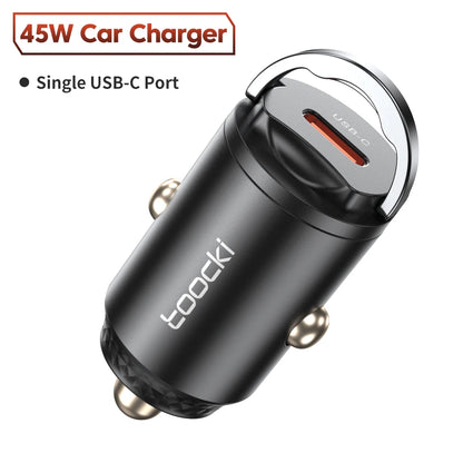 Toocki 45w Car Charger Dual Type C PD45w Fast Charging Car Phone Adapter For Xiaomi iPhone Oneplus Samsung Huawei POCO Cellphone