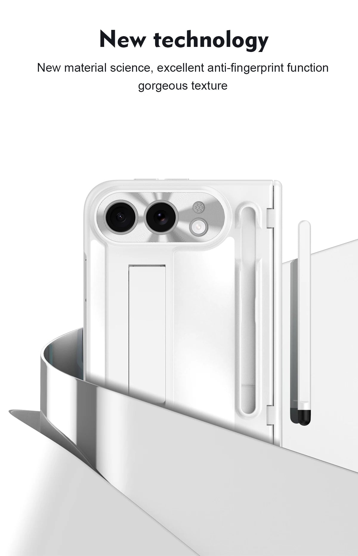 Suitable for iPhone Duo Folding Case Tempered Film Stylus Hinge Stand Protects Back Cover-Phone Case Funda