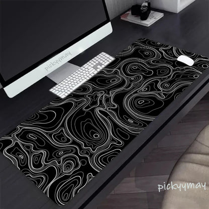 Black And White Large Mouse Pad 100x50cm Computer Mousepad Company Gaming Mausepad Keyboard Mat Office Desk Mats Abstract Art