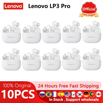 10pcs Lenovo LP3 Pro Wholesale 2pcs Original LP3 Pro Wireless Bluetooth Headphones HiFi Stereo Earbuds Noise Reduction With Mic