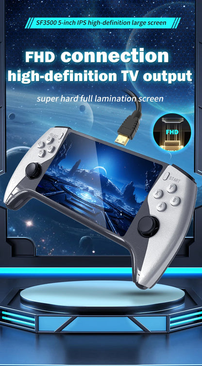 SF3500 Retro Handheld Video Game Console Linux System 5.0 Inch 854*480 IPS Screen 3000mAh Portable Pocket Video Games Player