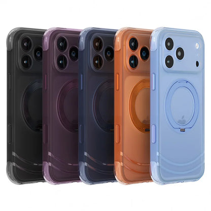 Luxury 360 Rotating Magnetic Kickstand Skin Feel Shockproof Case for iPhone 18 Pro Max 17 Pro for Magsafe Slim Fit AI key‌ Cover