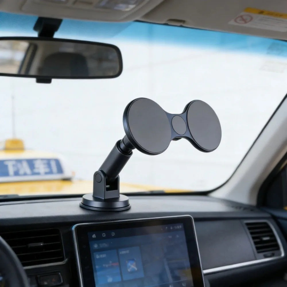 Dual Head Dual Position Phone Mount 17mm Ball Head Strong Magnetic Car Navigation Holder Adjustable Durable Car Phone Holder