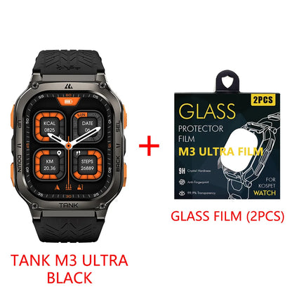 KOSPET TANK M3 Ultra GPS Smart Watch for Men Stainless Steel 5ATM Waterproof Bluetooth Call  24/7 Health Monitor for Android iOS